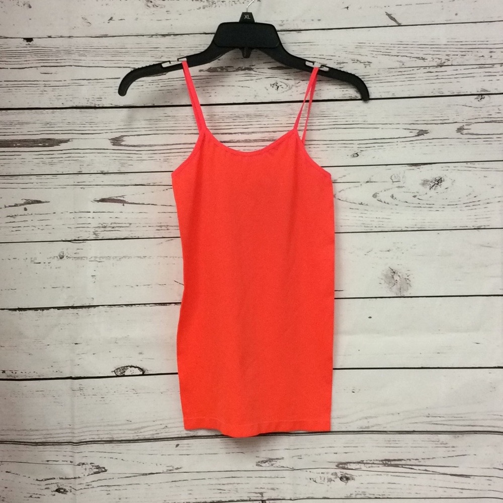 F & F bold orange seamless‎ spaghetti strap tank